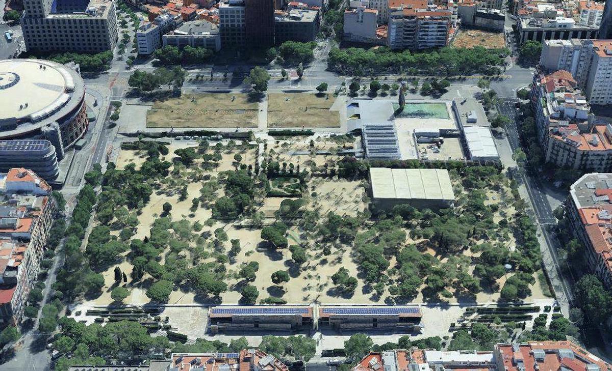 El parque, pelón y maltrecho, poco antes de que fuera ocupadopor las obras de Ferrocarrils.