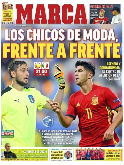 Portadas de los diarios deportivos del 27 de junio