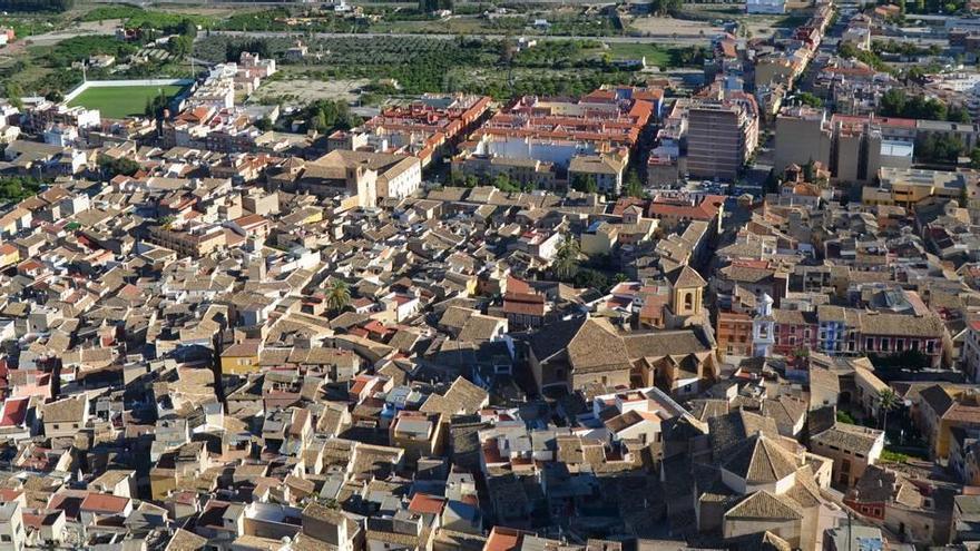 Vista panorámica del casco antiguo de la ciudad de Mula desde el Castillo.