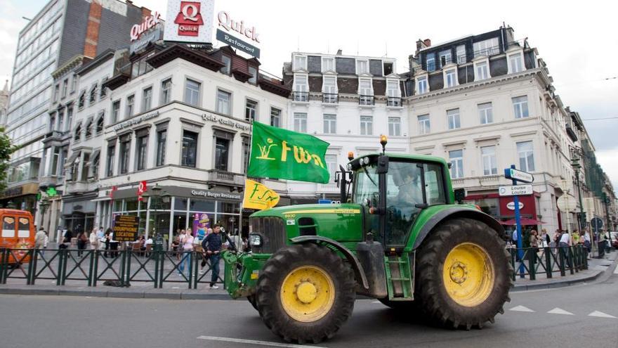 Protesta de agricultores en Bruselas