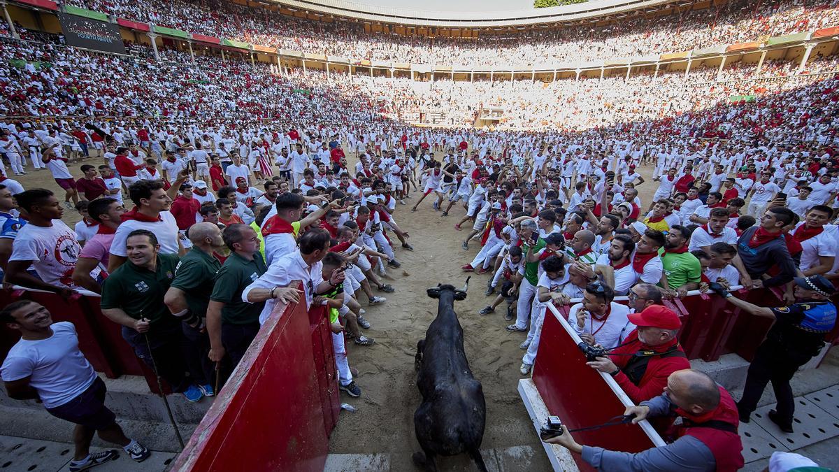 Cuarto encierro de los Sanfermines 2022.