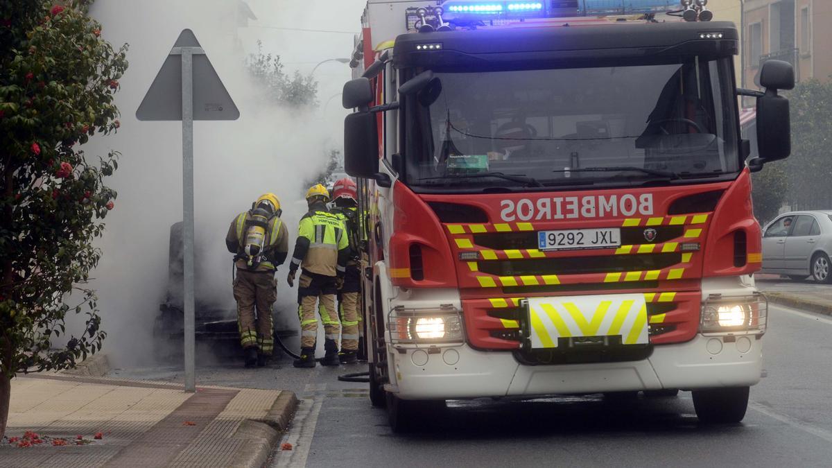 Un camión de bomberos