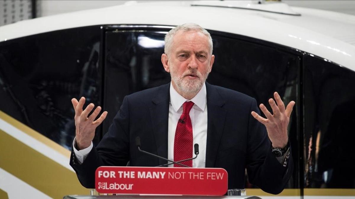 Jeremy Corbyn durante su intervención sobre el 'brexit'.