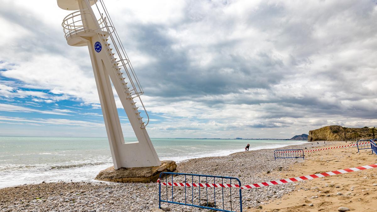 La playa del Paradís de La Vila tras el pasado temporal.