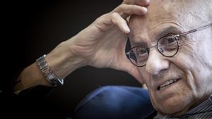 El escritor James Ellroy, en un céntrico hotel de Barcelona, este lunes. 