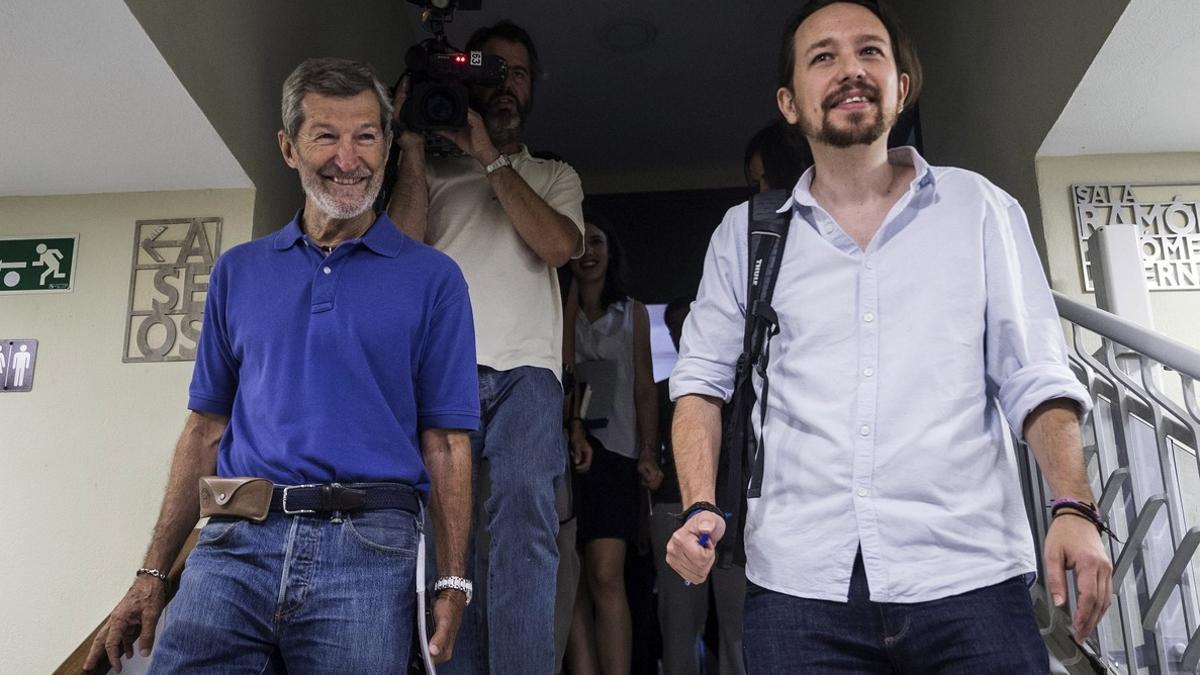 Julio Rodríguez, junto a Pablo Iglesias