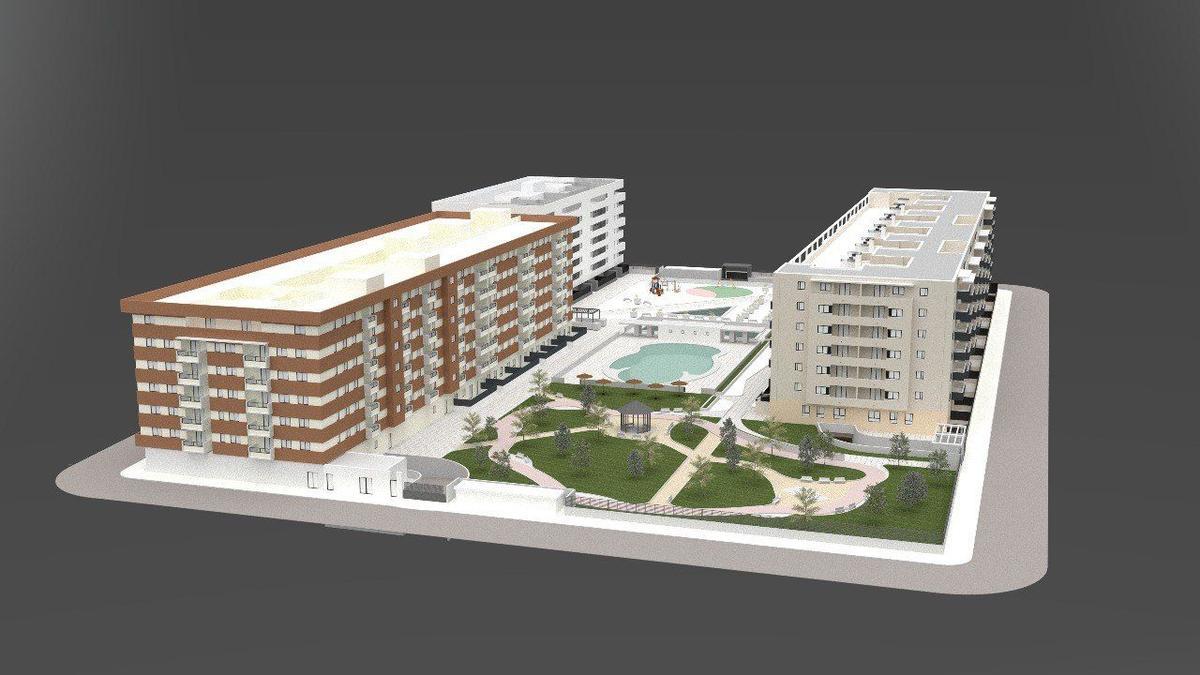 Vista de las tres fases de Jardín de la Almunia, de Vimpyca, que ha obtenido licencia para la segunda y la tercera y ya está ejecutando la primera.