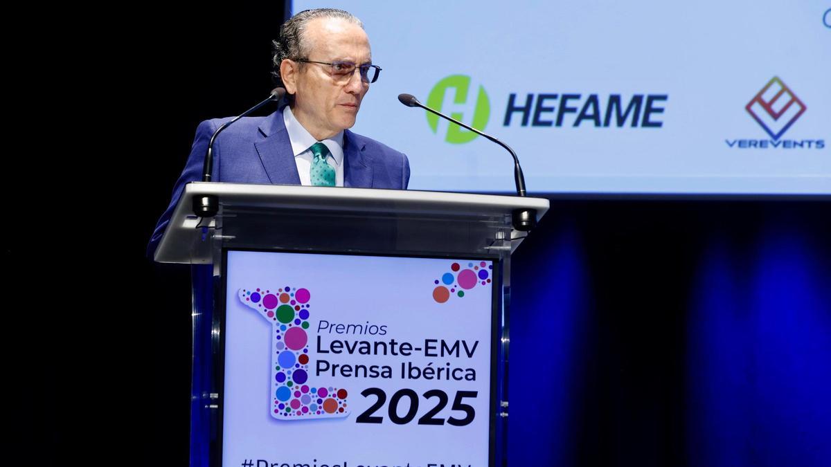 Javier Moll, presidente de Prensa Ibérica, durante su discurso