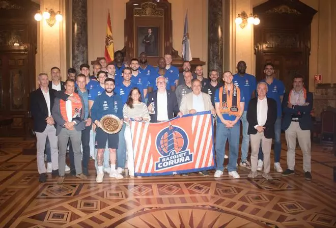 Recepción municipal al Leyma Coruña tras el ascenso a ACB