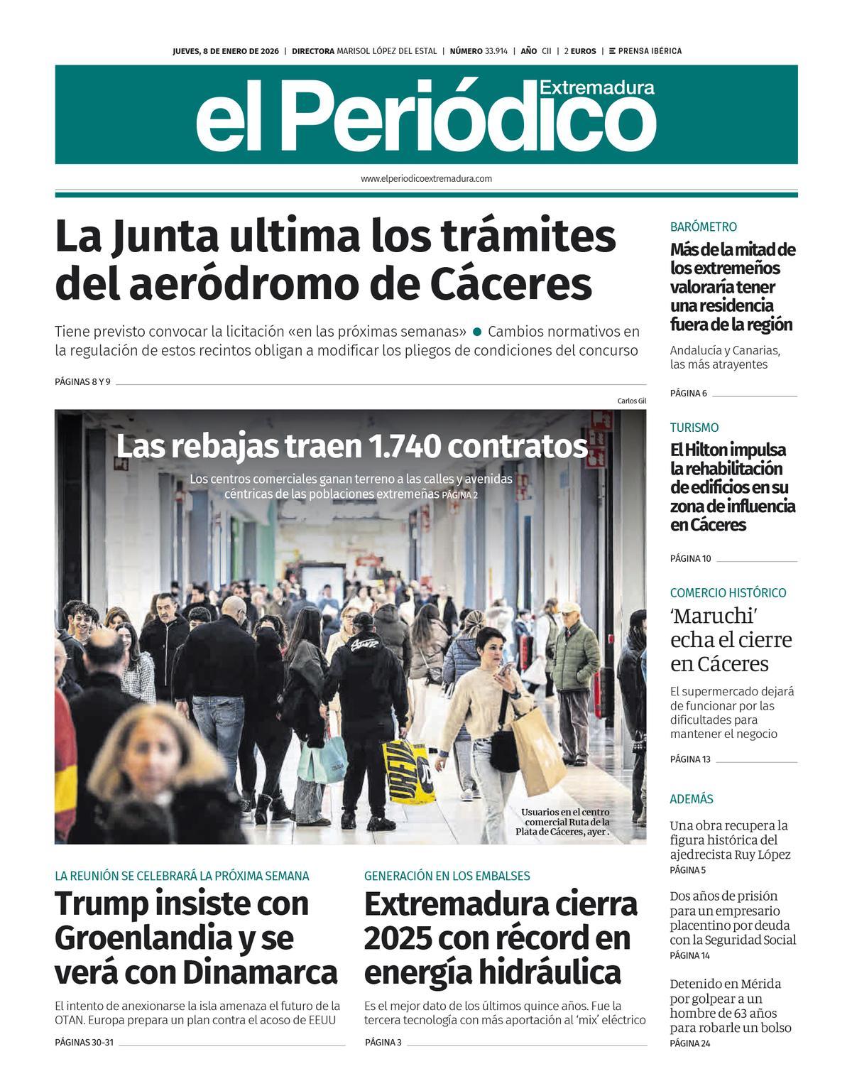 Consulta la portada correspondiente al día 8 de enero de 2026