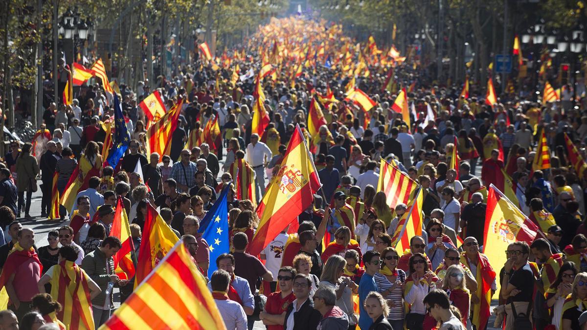 Manifestació de SCC al passeig de Gràcia.