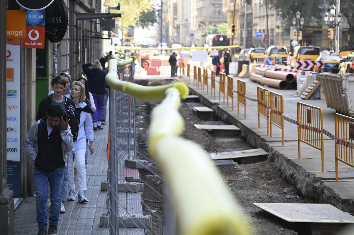 La Vía Layetana de Barcelona en obras