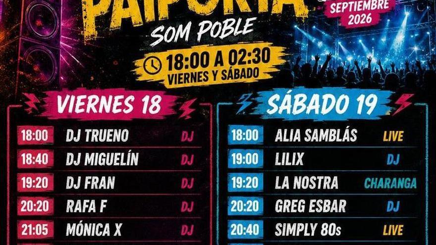 El Festival Som Paiporta 2026 celebra su gran cita con la música, la cultura y la solidaridad los días 18 y 19 de septiembre