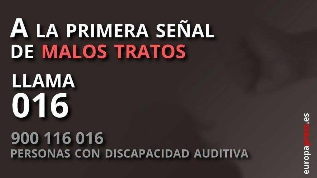 El telefóno contra la violencia de género 016 registró 78.886 llamadas en 2020, un 14,8% más que el año anterior