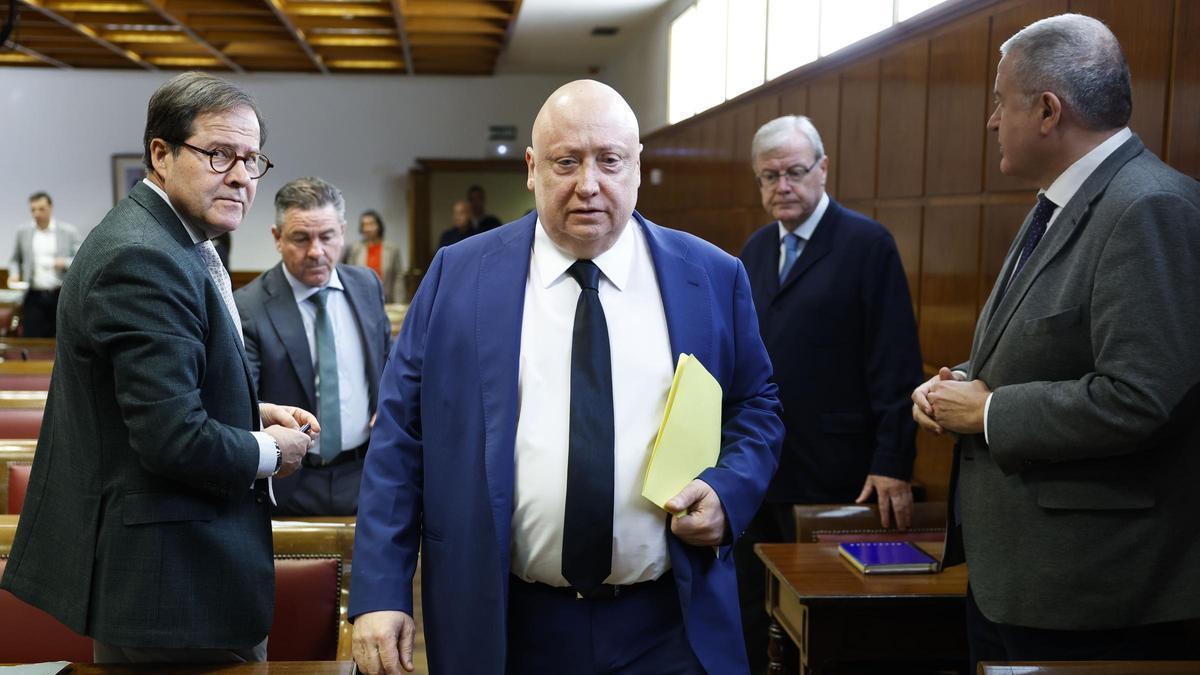 El presidente de Forestalia, Fernando Samper, este lunes en la comisión de investigación del caso Koldo.