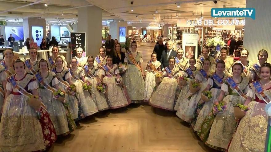 Tradicional homenaje de El Corte Inglés a las Falleras Mayores de Valencia 2026.