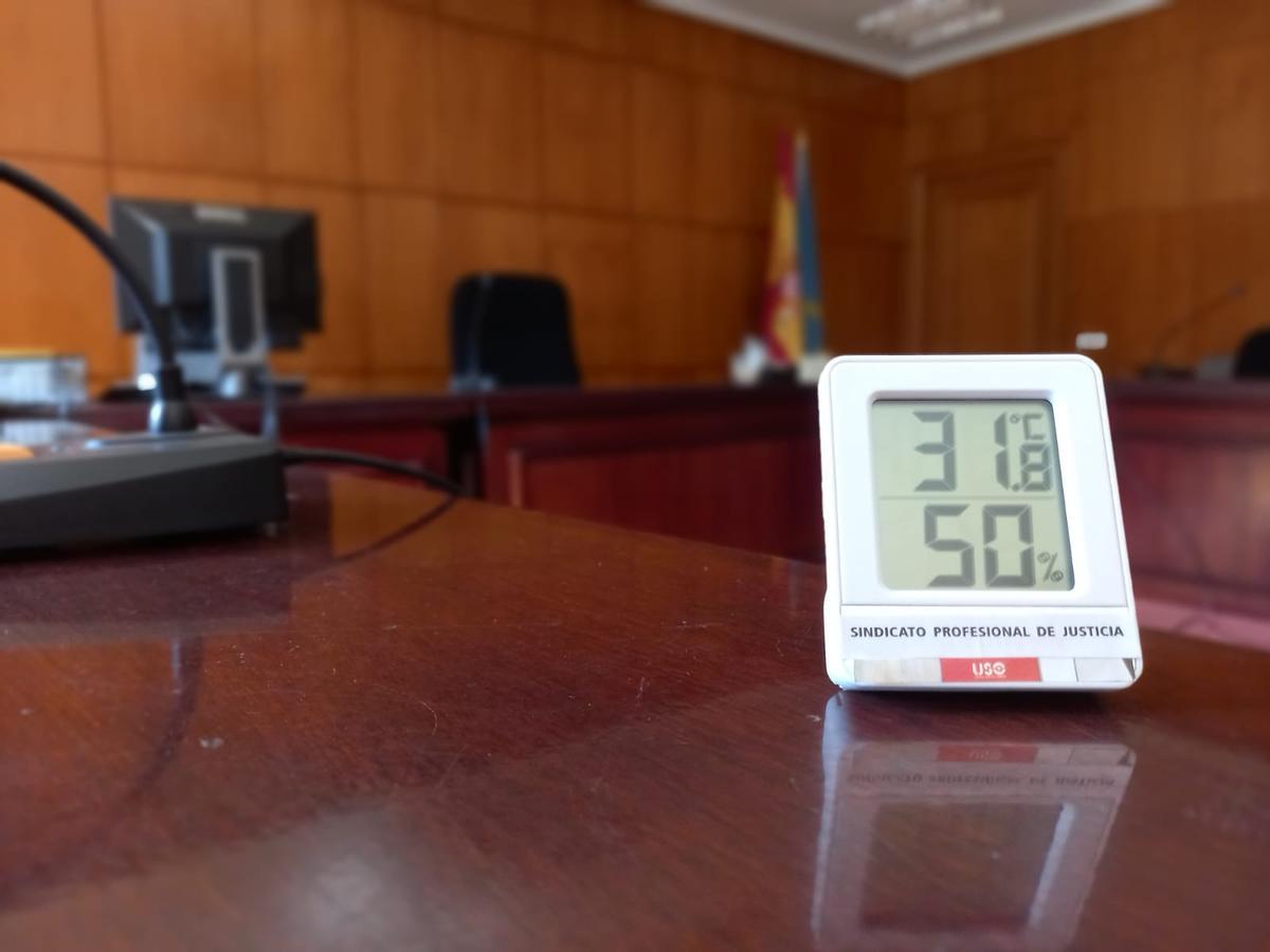 Temperatura en una de las salas de vistas.