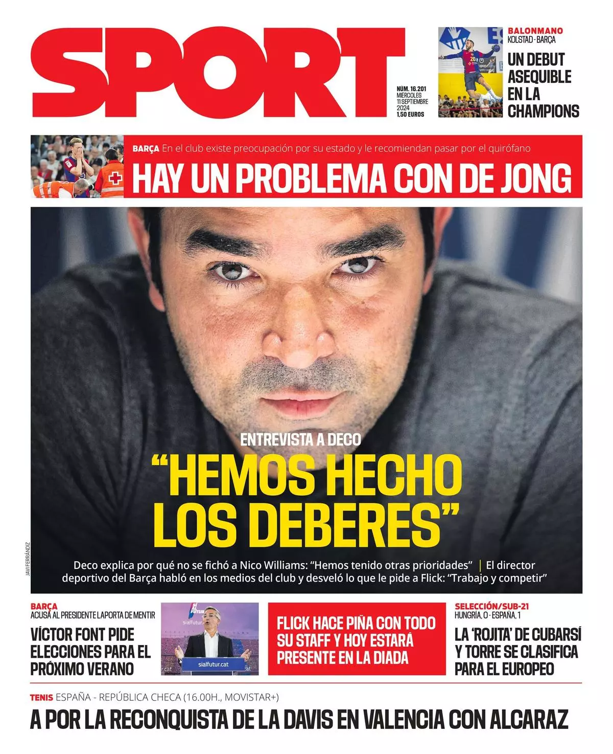 La portada SPORT de hoy, miércoles 11 de septiembre de 2024