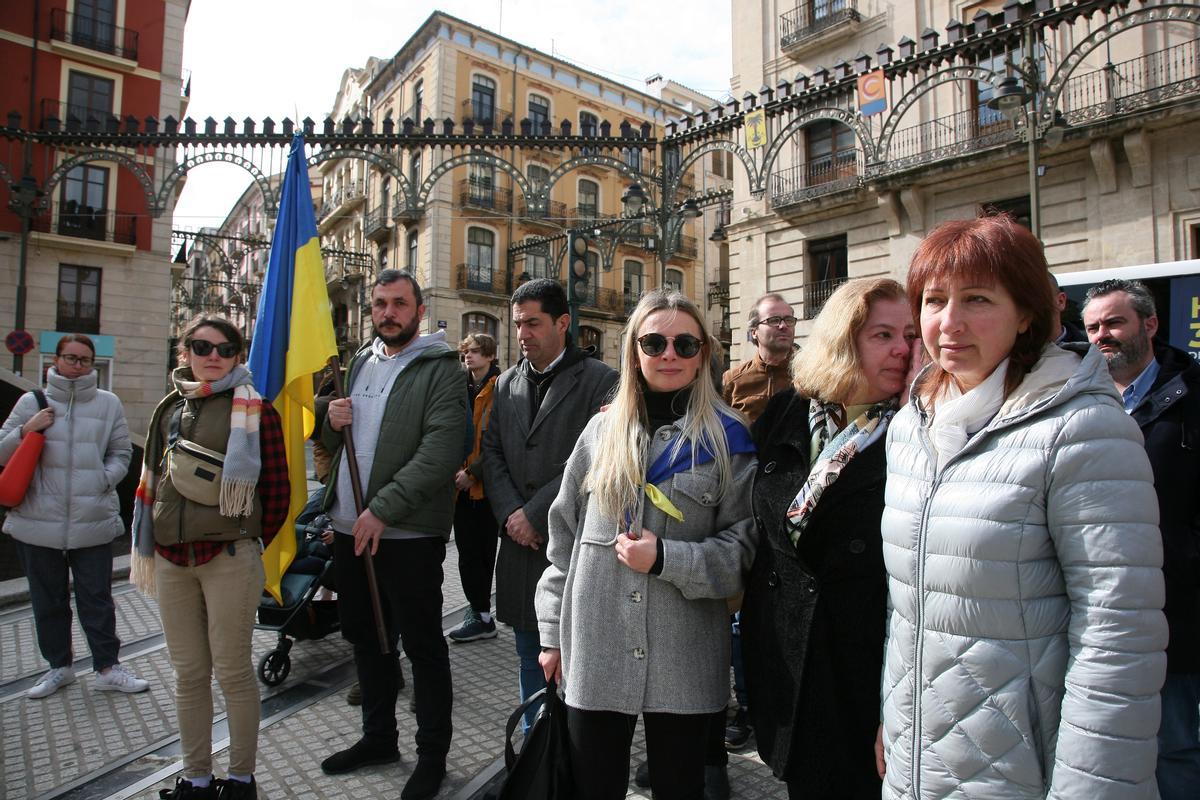 Concentración en Alcoy en el aniversario de la invasión rusa de Ucrania.