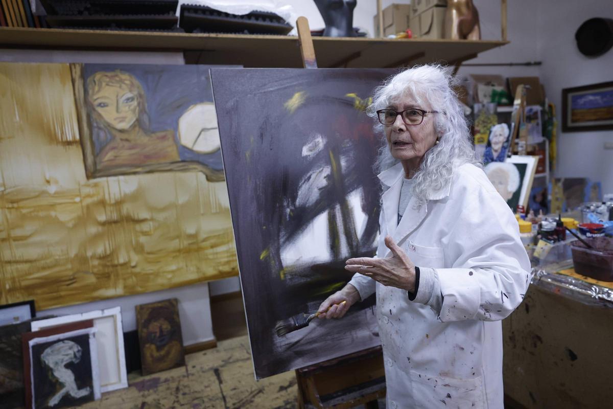 Marga Sancho,en su taller de Las Campas, en una imagen reciente de archivo.