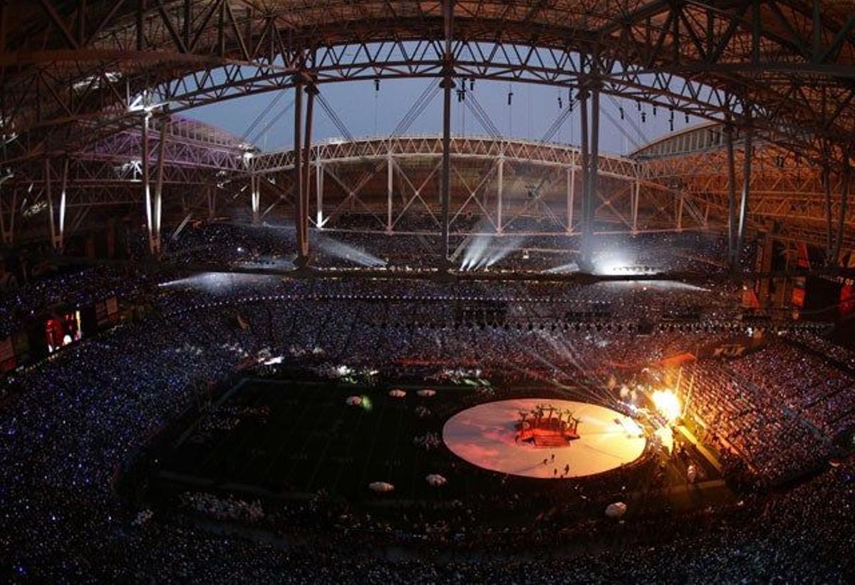 Ambiente del Estadio Universitario de Arizona donde se celebró la Super Bowl 2015