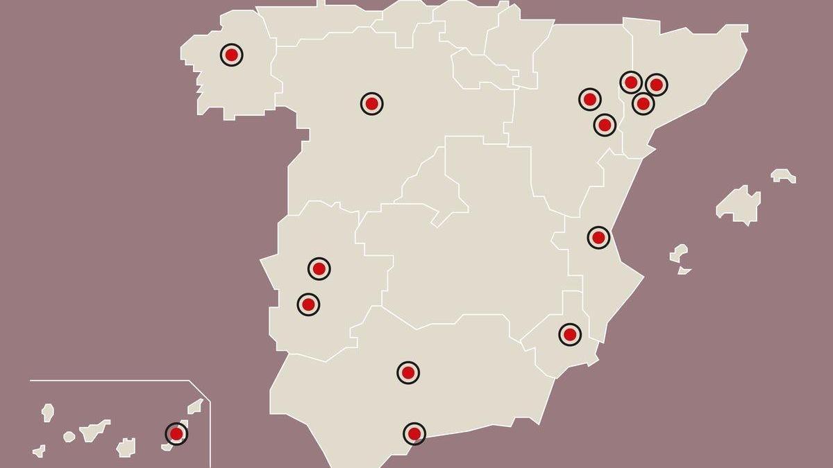 Mapa de los rebrotes del coronavirus en España