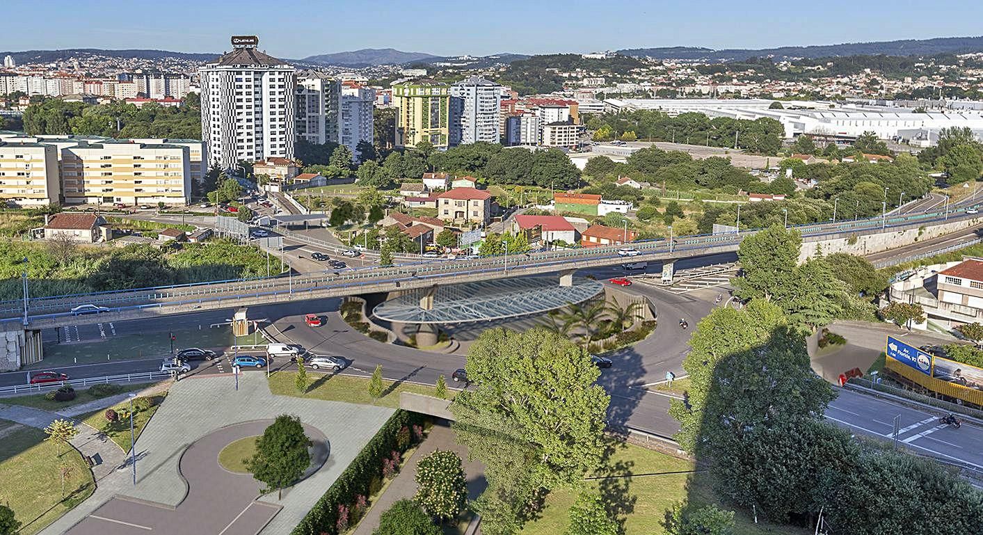 Recreación de la nueva plaza que se ubicará bajo superficie en Navia