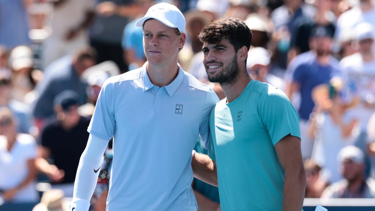 Alcaraz y Sinner, antes de la final del Masters de Cincinnati
