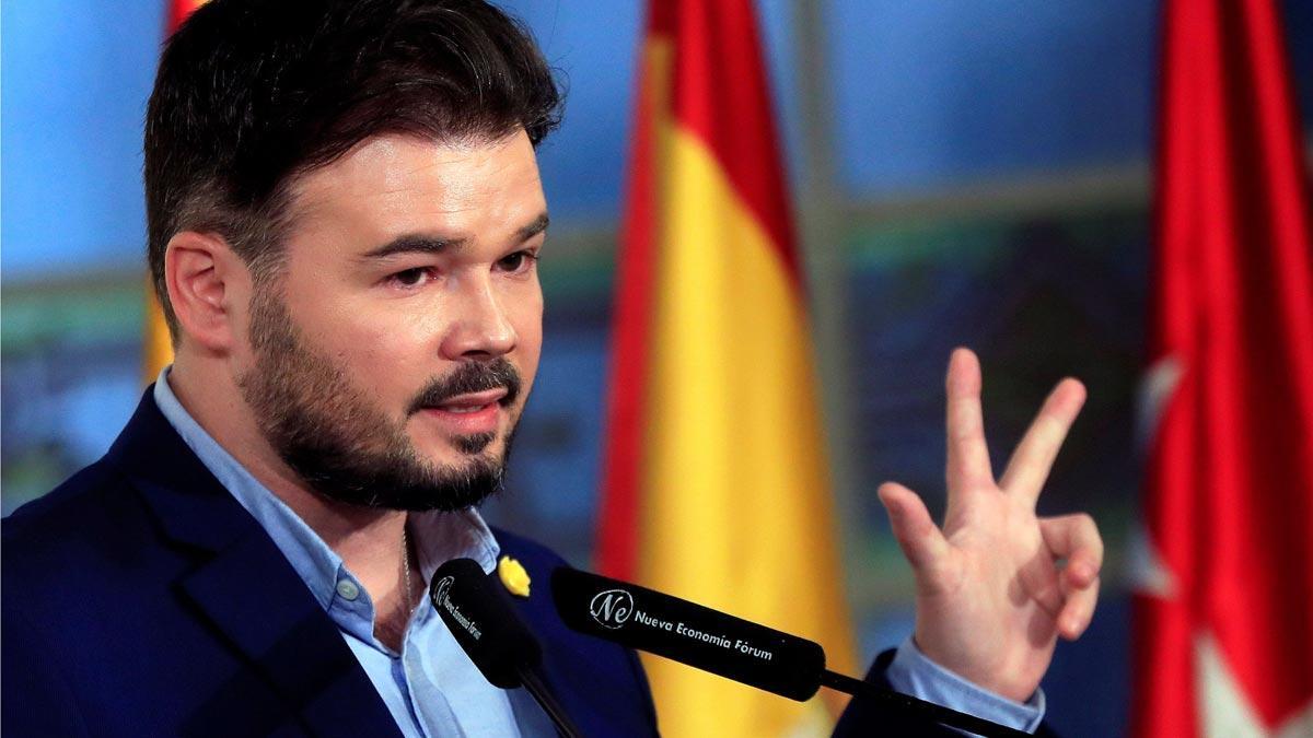 Rufián critica a JxCAT por sentarse en la mesa de diálogo para criticarla