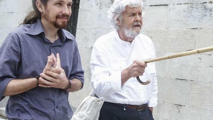 Beiras, a la derecha, e Iglesias en A Coruña. // 13Fotos