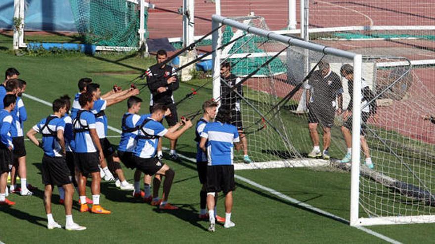 Los jugadores del Málaga CF quieren realizar el último esfuerzo.