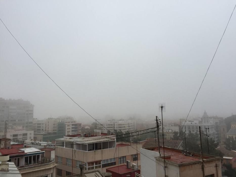 La niebla no deja ver el domingo por la mañana en Murcia