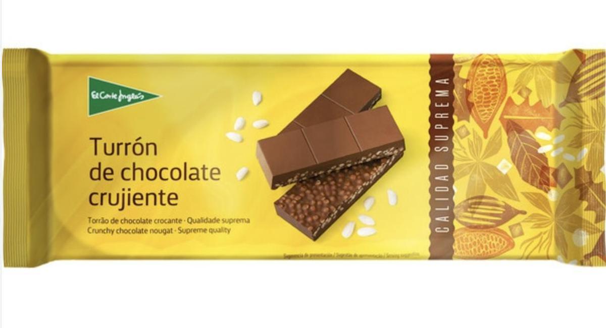 Turrón de chocolate crujiente de El Corte Inglés