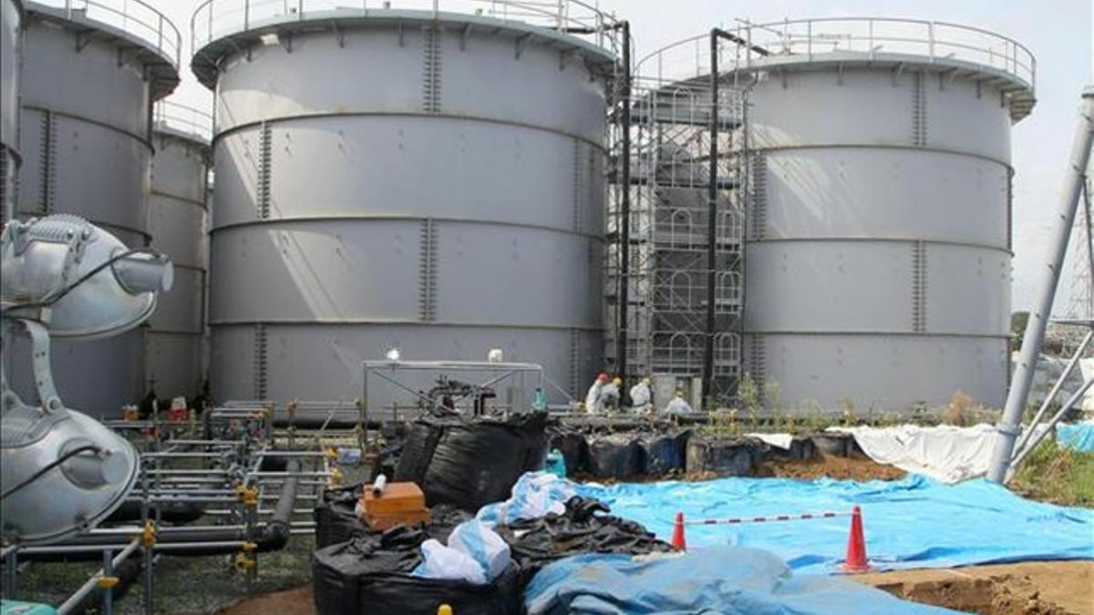 Los depósitos de agua contaminada de Fukushima, el pasado viernes.