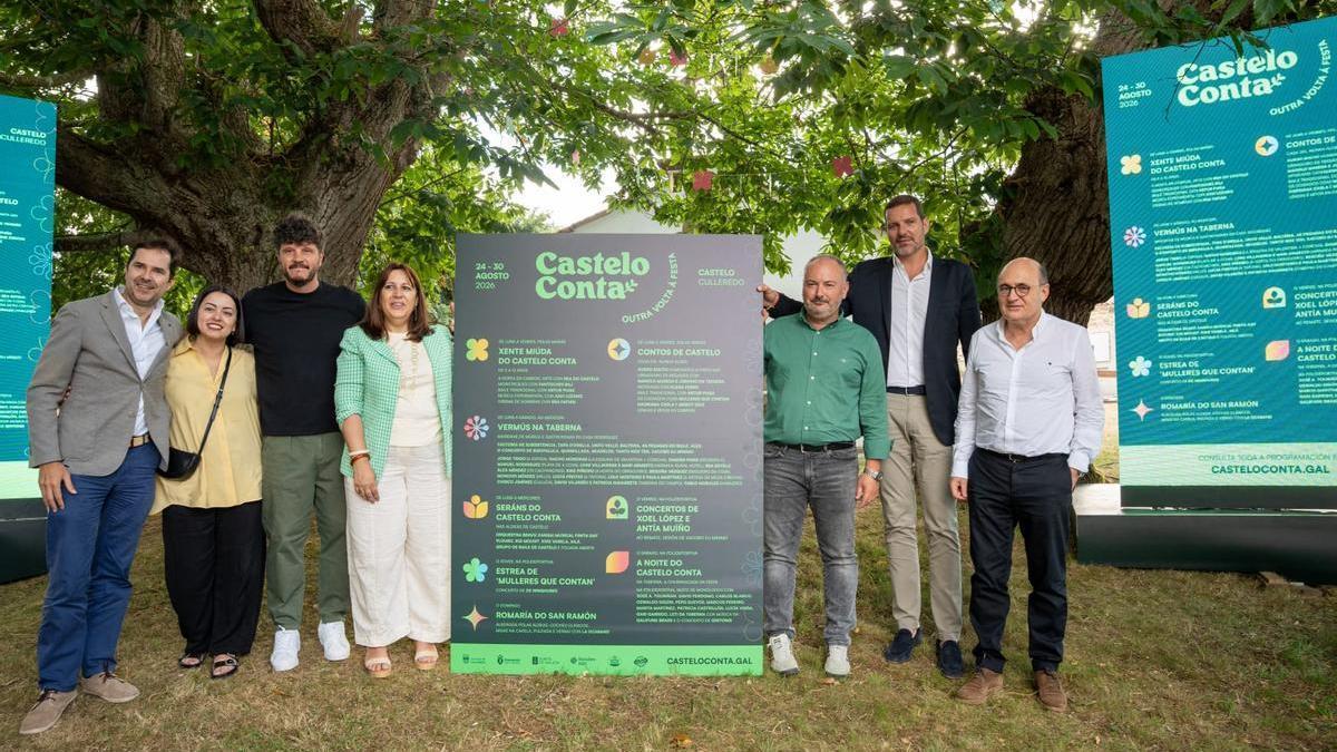 Touriñán (tercero por la izquierda), durante la presentación del festival, acompañado por el conselleiro de Cultura y el alcalde de Culleredo (segudo y tercero por la derecha).