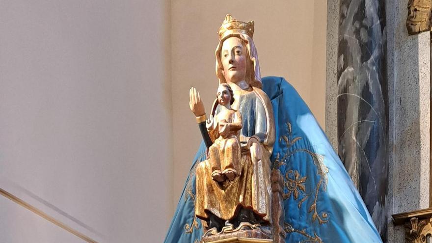 Virgen del Templo, que será trasladada este domingo a la ermita