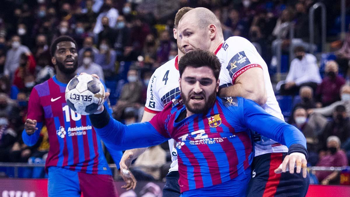 El Barça de balonmano contra el Flensburg