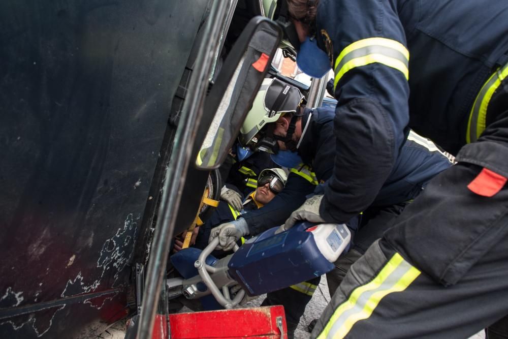 Simulacro de los Bomberos de Zamora