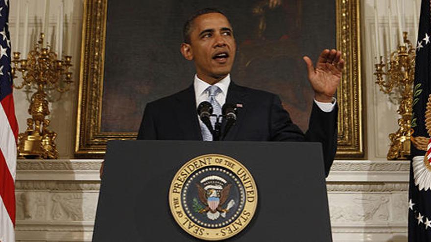 Barack Obama, durante el discurso dirigido a su país