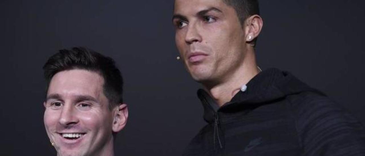 Messi y Cristiano en la gala del Balón de Oro 2015.
