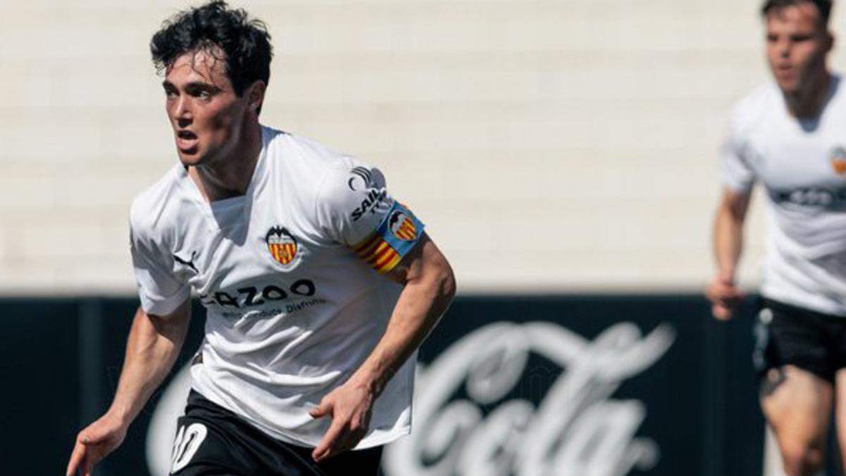 Pablo Gozálbez, con el Valencia Mestalla