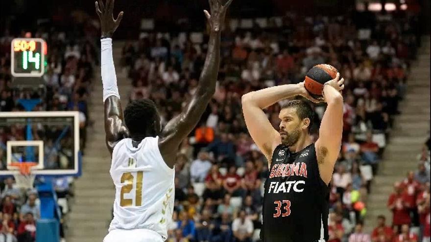 Gasol, en acció durant el Bàsquet Girona-UCAM d&#039;avui a Fontajau.