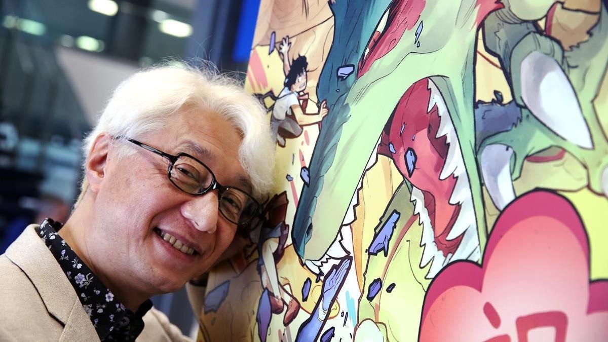 El cineasta Macoto Tezka, hijo del 'mangaka' Osamu Tezuka, este miércoles en el Manga Barcelona.