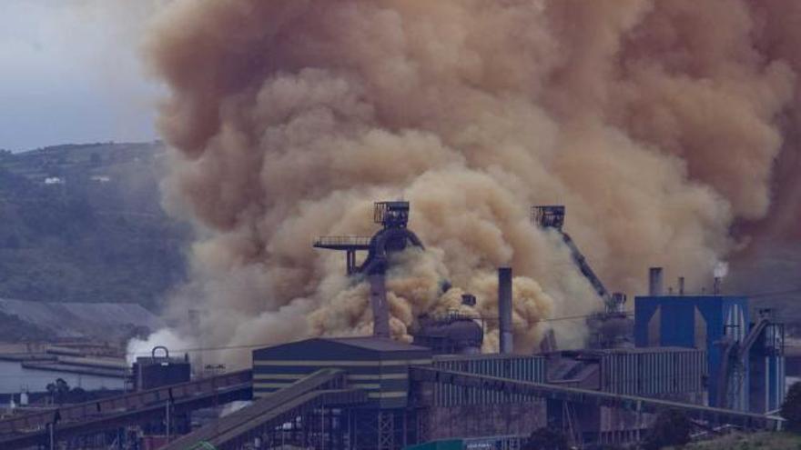 La gran nube roja que se produjo en Arcelor el pasado viernes.