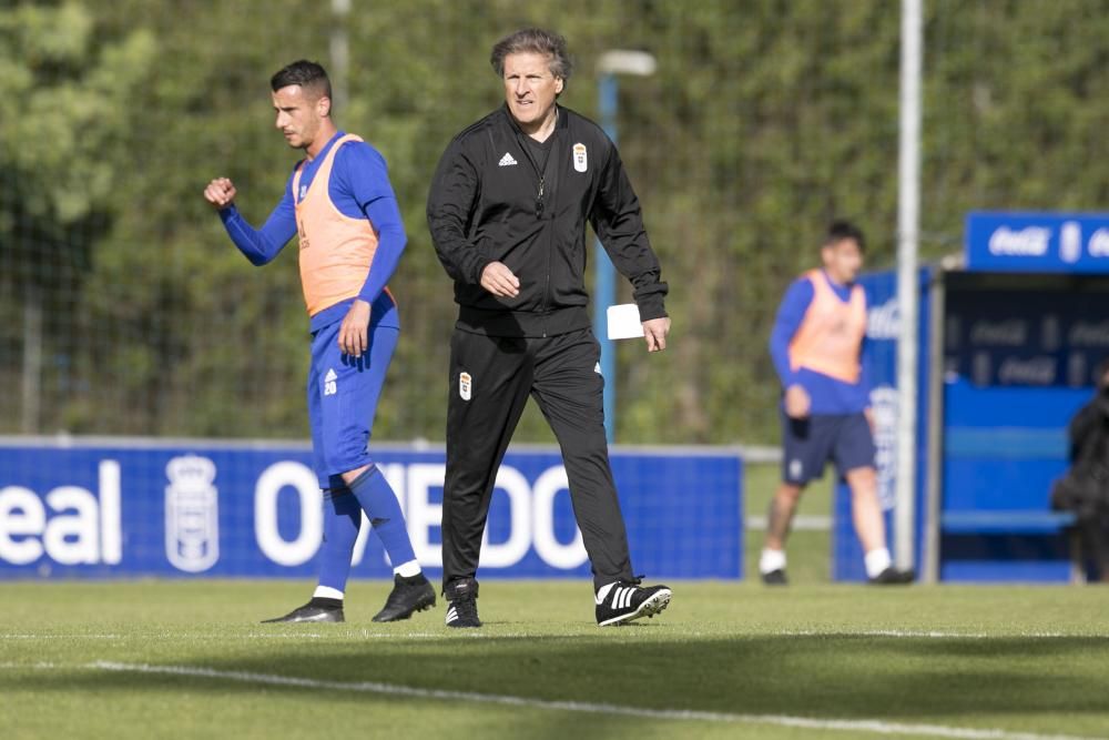 Primer día de Egea en el Oviedo tras su vuelta.