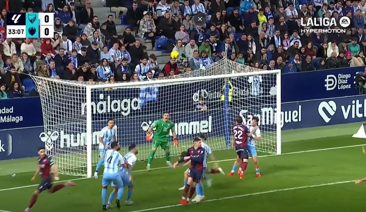 El 0-1 del Levante en el Málaga 1-1 Levante de la jornada 26 de LaLiga Hypermotion