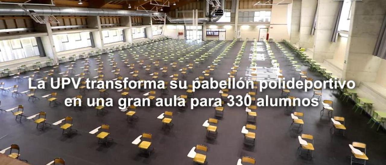 La UPV en Alcoy transforma su pabellón deportivo en una gran aula para 330 alumnos