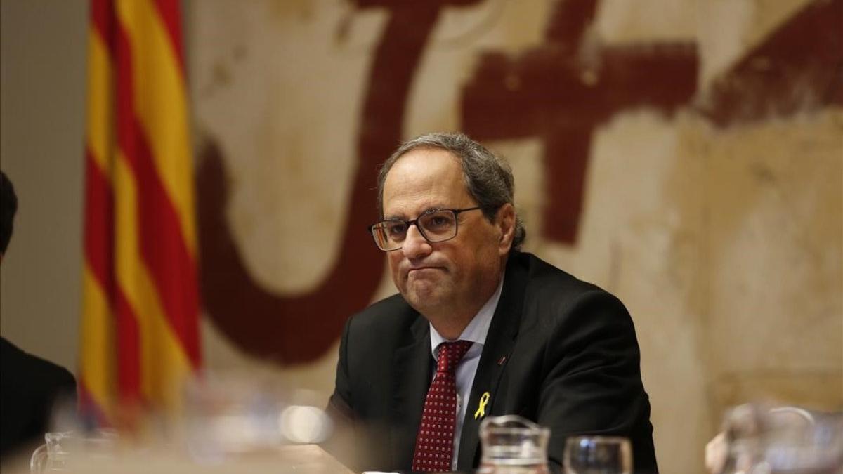 El 'president' Quim Torra, en la reunión de Govern