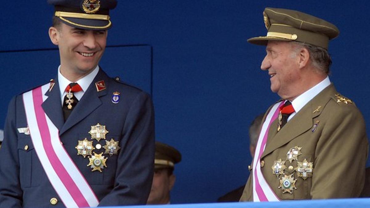 El príncipe Felipe y el Rey Juan Carlos I.