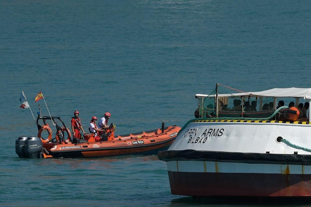 Llegada del barco Open Arms al puerto de Barcelona